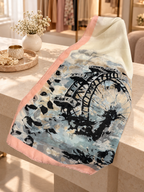 Arabic Lawn Scarf – Abstract Ink Floral Print