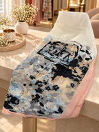 Arabic Lawn Scarf – Abstract Ink Floral Print