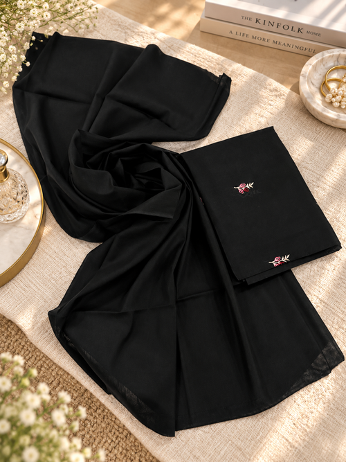 Black Embroidered Lawn 2 Piece Unstitched Suit Ciyaab