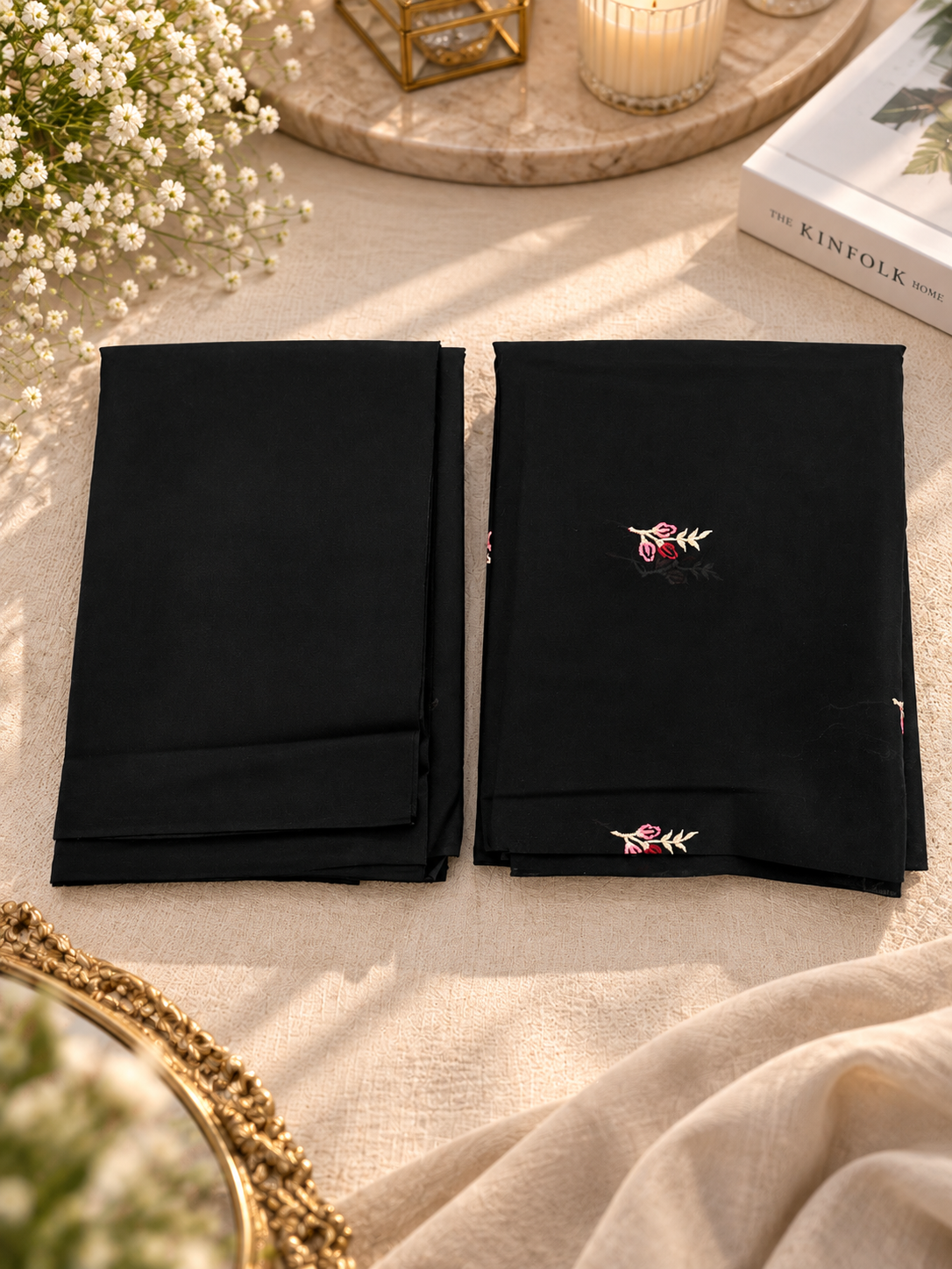 Black Embroidered Lawn 2 Piece Unstitched Suit Ciyaab