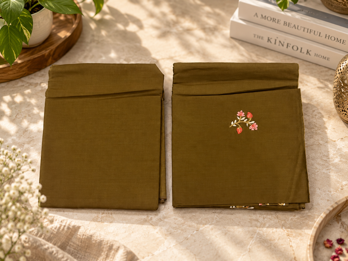 Medium Brown Embroidered Lawn 2 Piece Suit – Unstitched Ciyaab