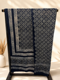 Ciyaab Hand Block Print Lawn 2 Piece suit in Blue Ink Ivory colorway
