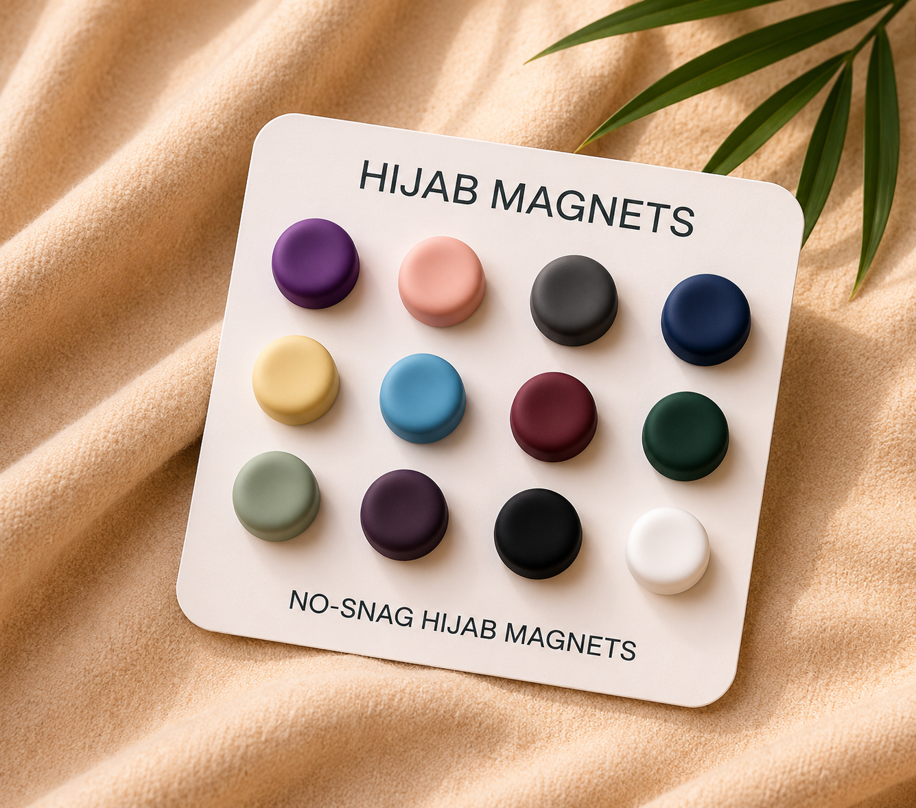 Premium Matte Hijab Magnets – No-Snag Magnetic Hijab Pins
