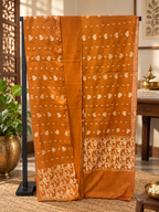 Burnt Orange Cotton Banarsi 3 Piece Unstitched Suit Ciyaab