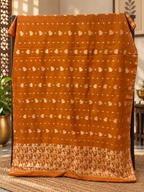 Burnt Orange Cotton Banarsi 3 Piece Unstitched Suit Ciyaab