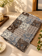 Turkish Textured Printed Lawn - Patchwork Floral-Paisley Print