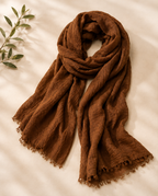 Crimps Hijab – Brown | Lightweight Textured Scarf