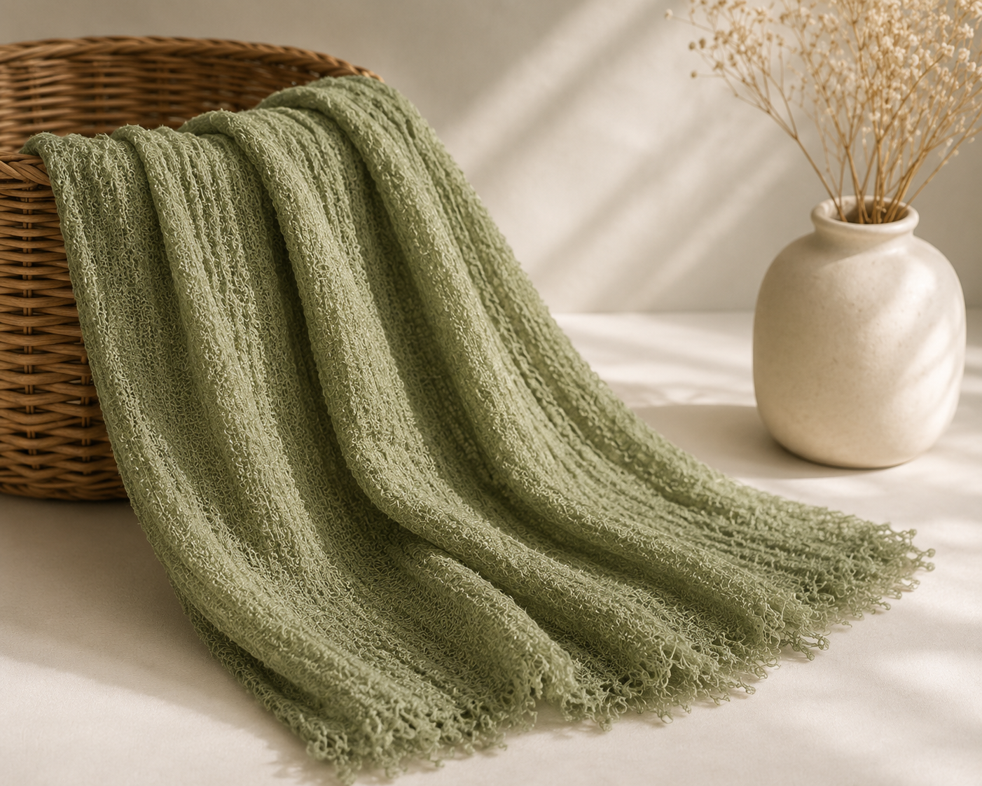 Crimps Hijab – Mint Green | Lightweight Textured Scarf
