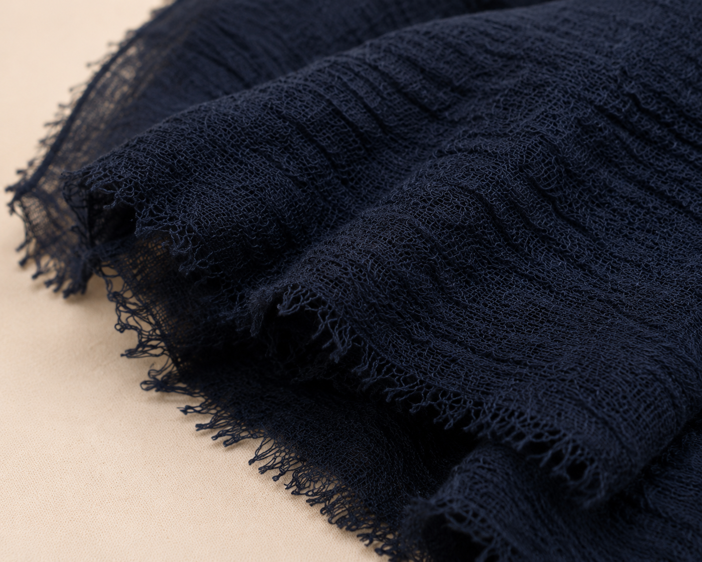 Crimps Hijab – Navy Blue | Lightweight Textured Scarf