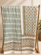 Ciyaab Hand Block Print Lawn 2 Piece suit in Deep Forest Green colorway
