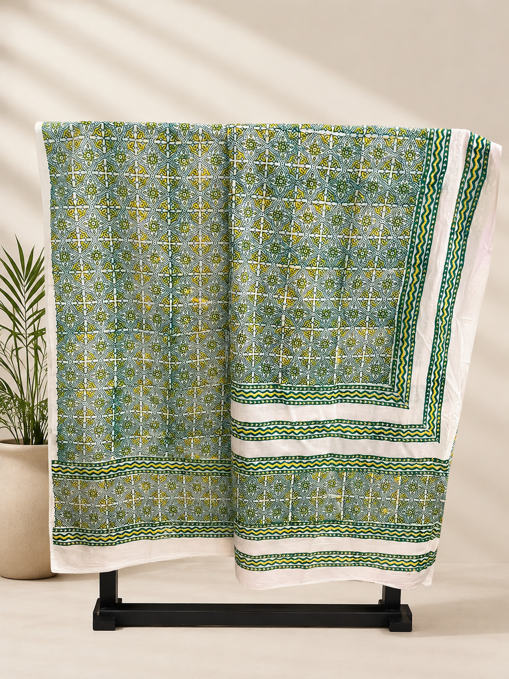 Ciyaab Hand Block Print Lawn 2 Piece suit in Deep Green colorway