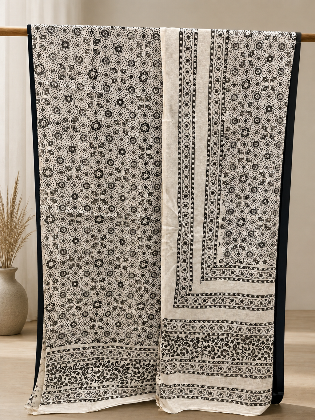 Ciyaab Hand Block Print Lawn 2 Piece suit in Deep Sage Green colorway