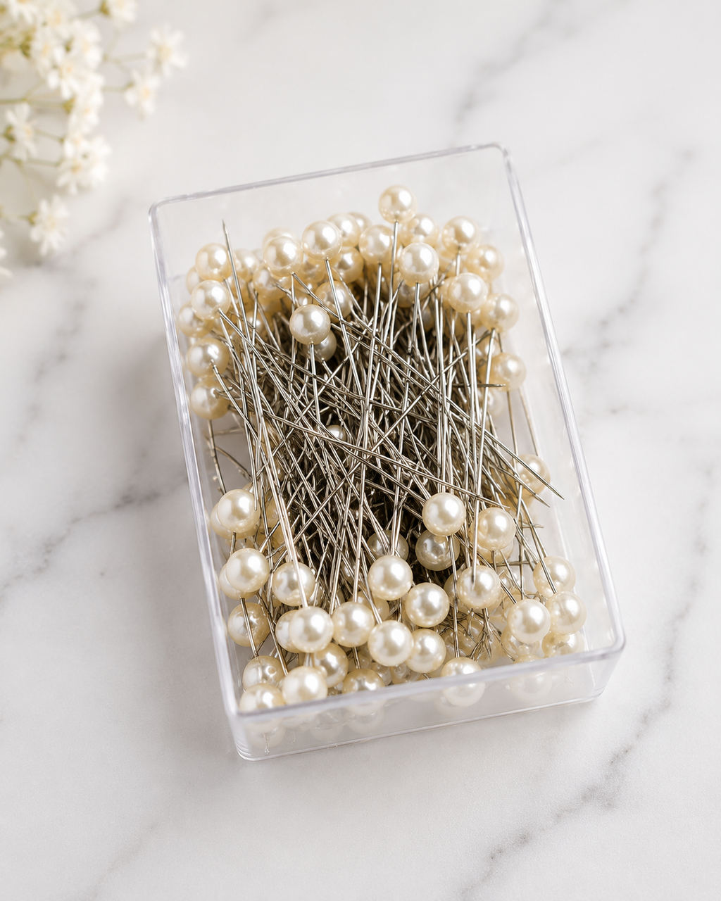 Premium Pearl Head Hijab & Scarf Pins Box Set