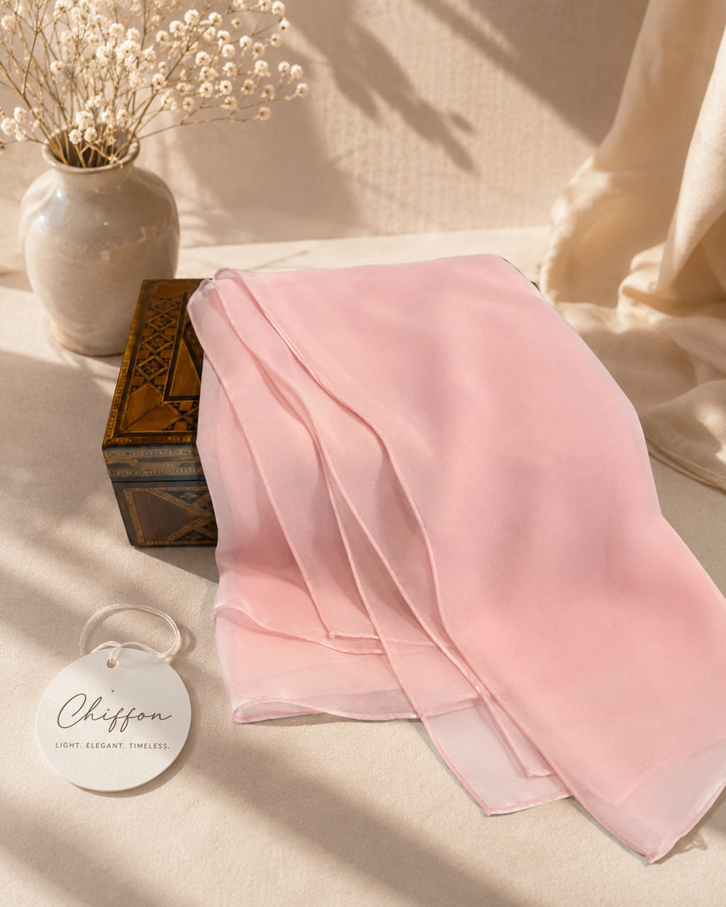 Chiffon Scarf - Soft Blush Pink