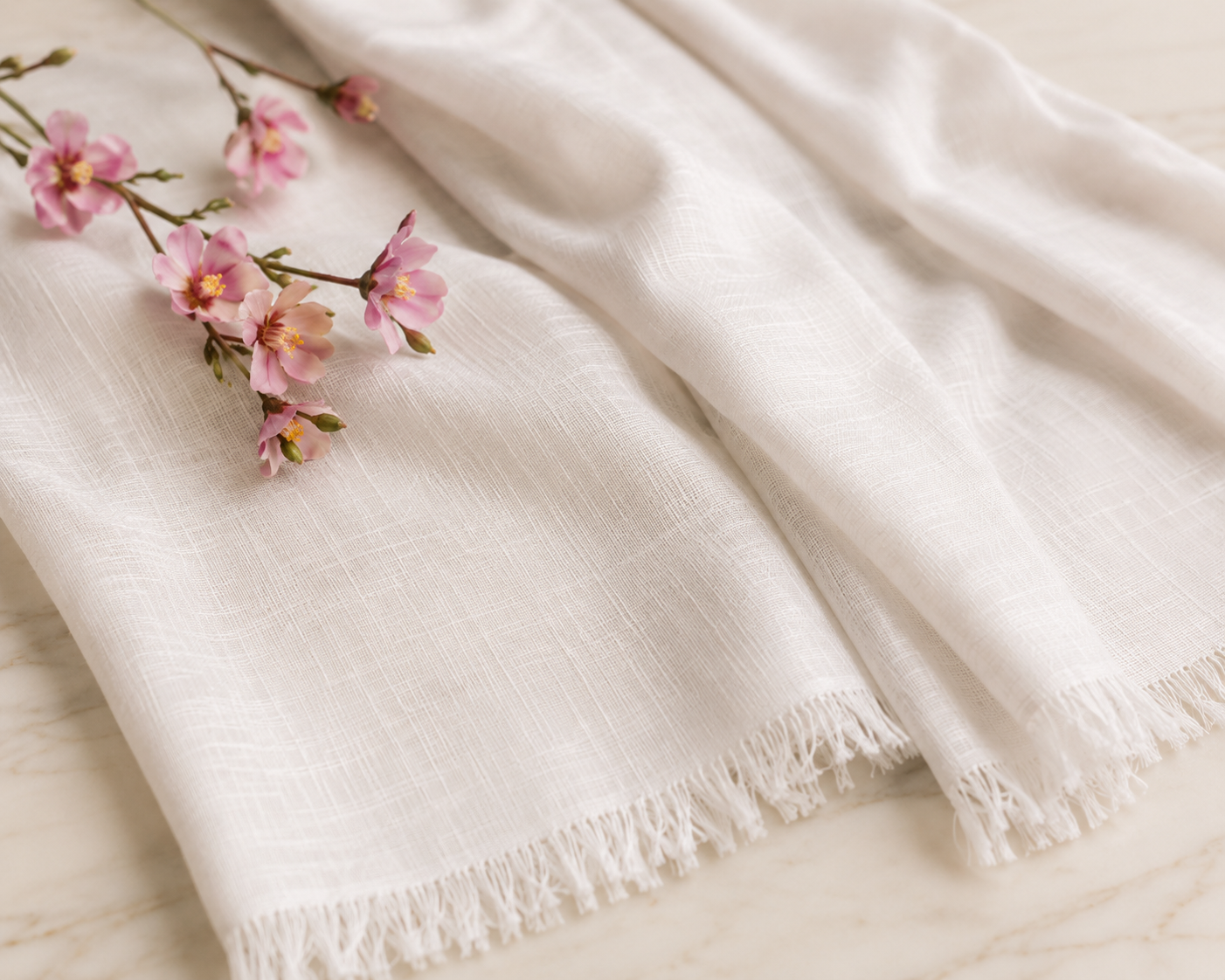 Turkish Lawn Hijab - White | Soft Lightweight Scarf