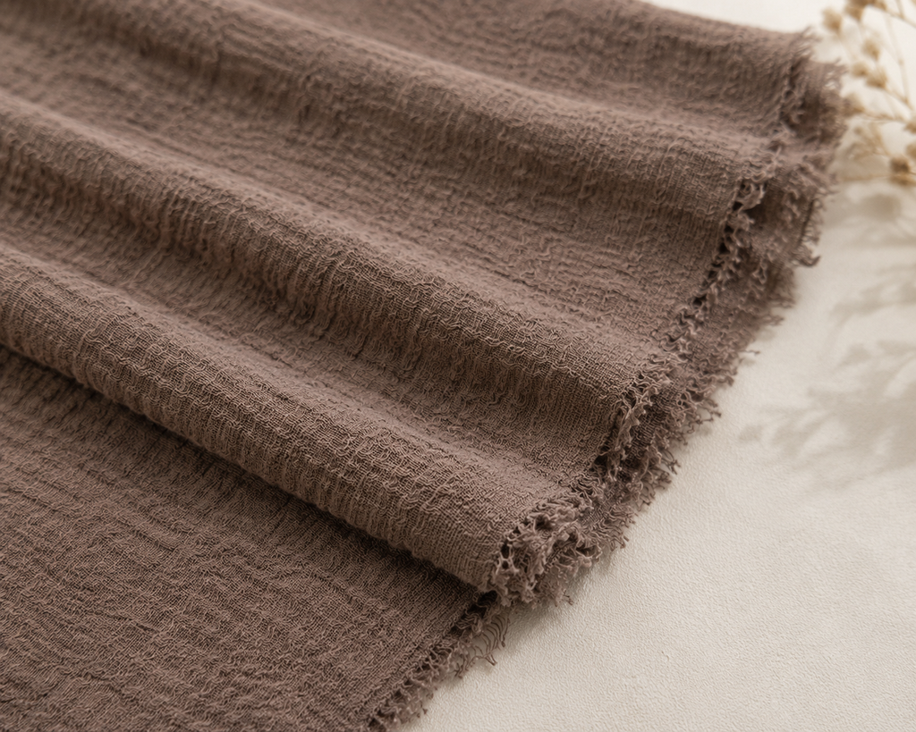 Crimps Hijab – Earth Taupe | Lightweight Textured Scarf