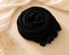 Crimps Hijab – Black | Lightweight Textured Scarf