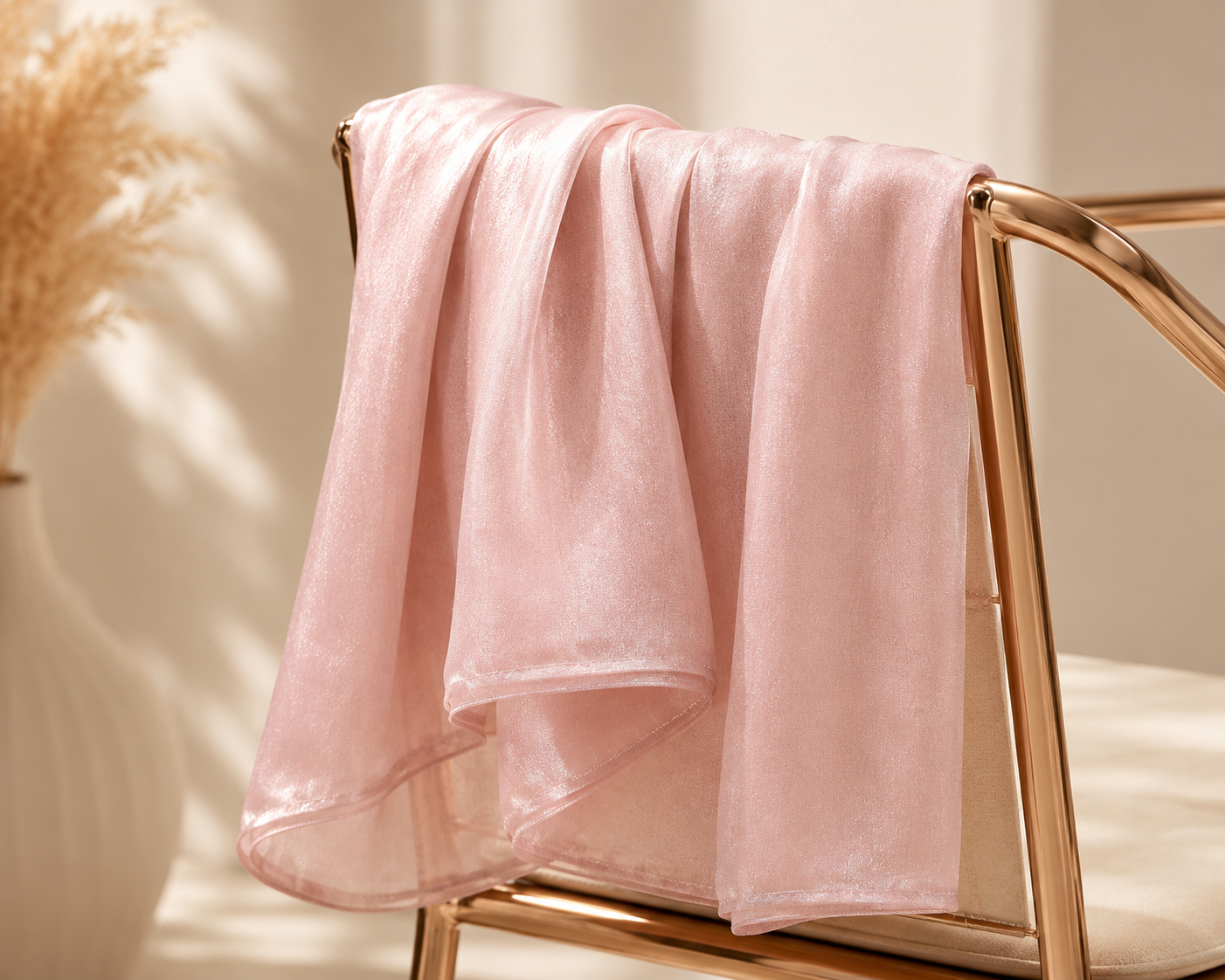 Luxe Silk Scarf - Blush Pink