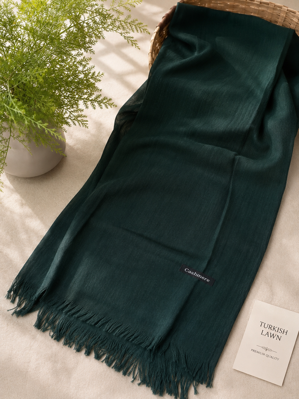 Turkish Lawn Hijab - Bottle Green | Soft Lightweight Scarf