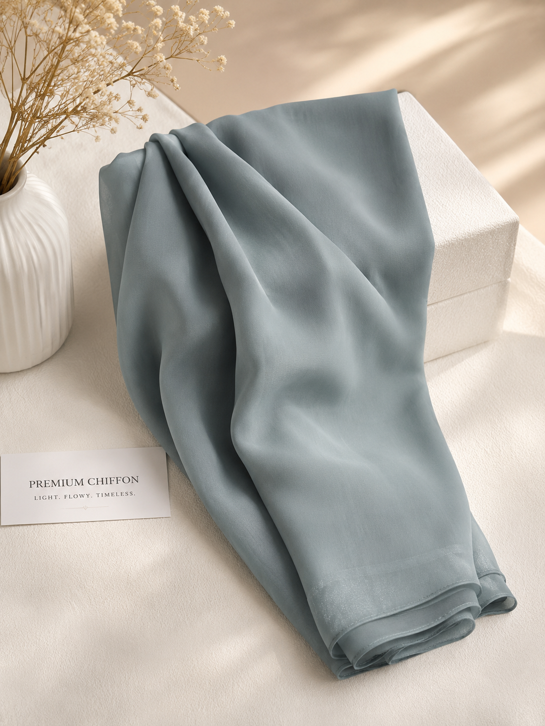 Chiffon Scarf - Dusty Blue