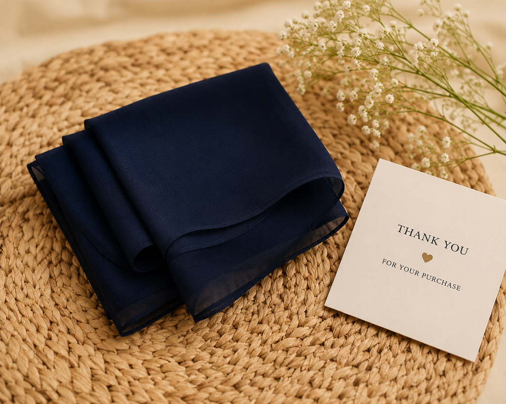 Chiffon Scarf - Navy Blue