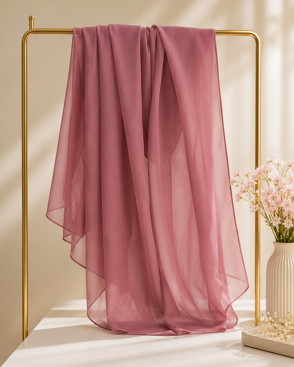 Chiffon Scarf - Rose Pink