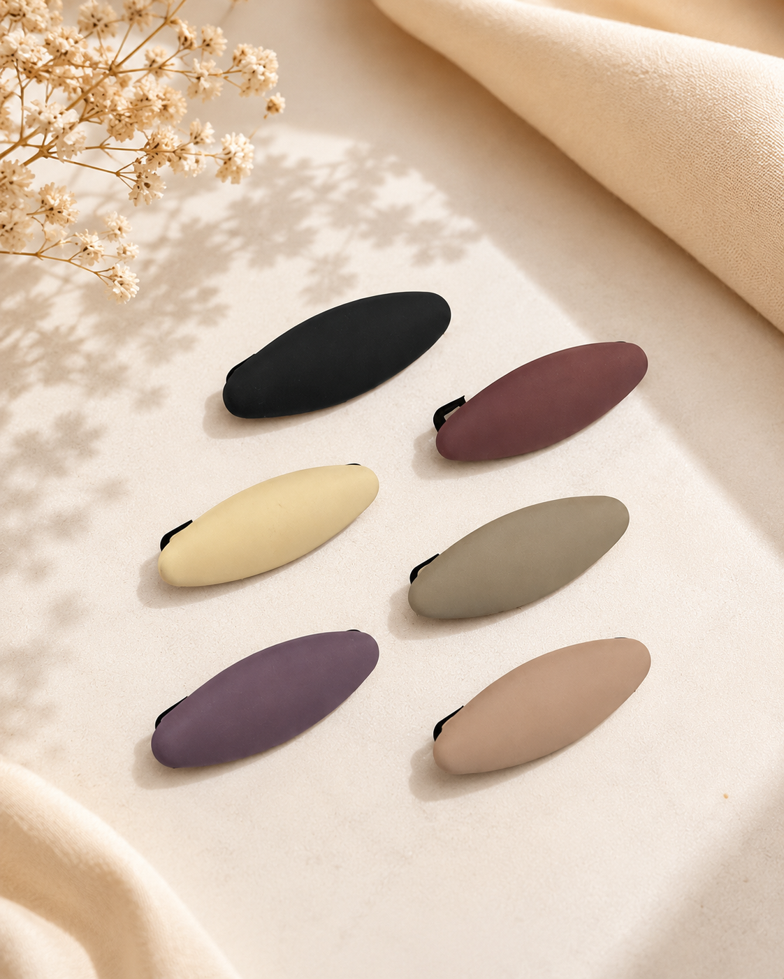 Premium Matte Hijab Clip Set (6 Pcs) – No-Snag Scarf & Hijab Fastener Clips