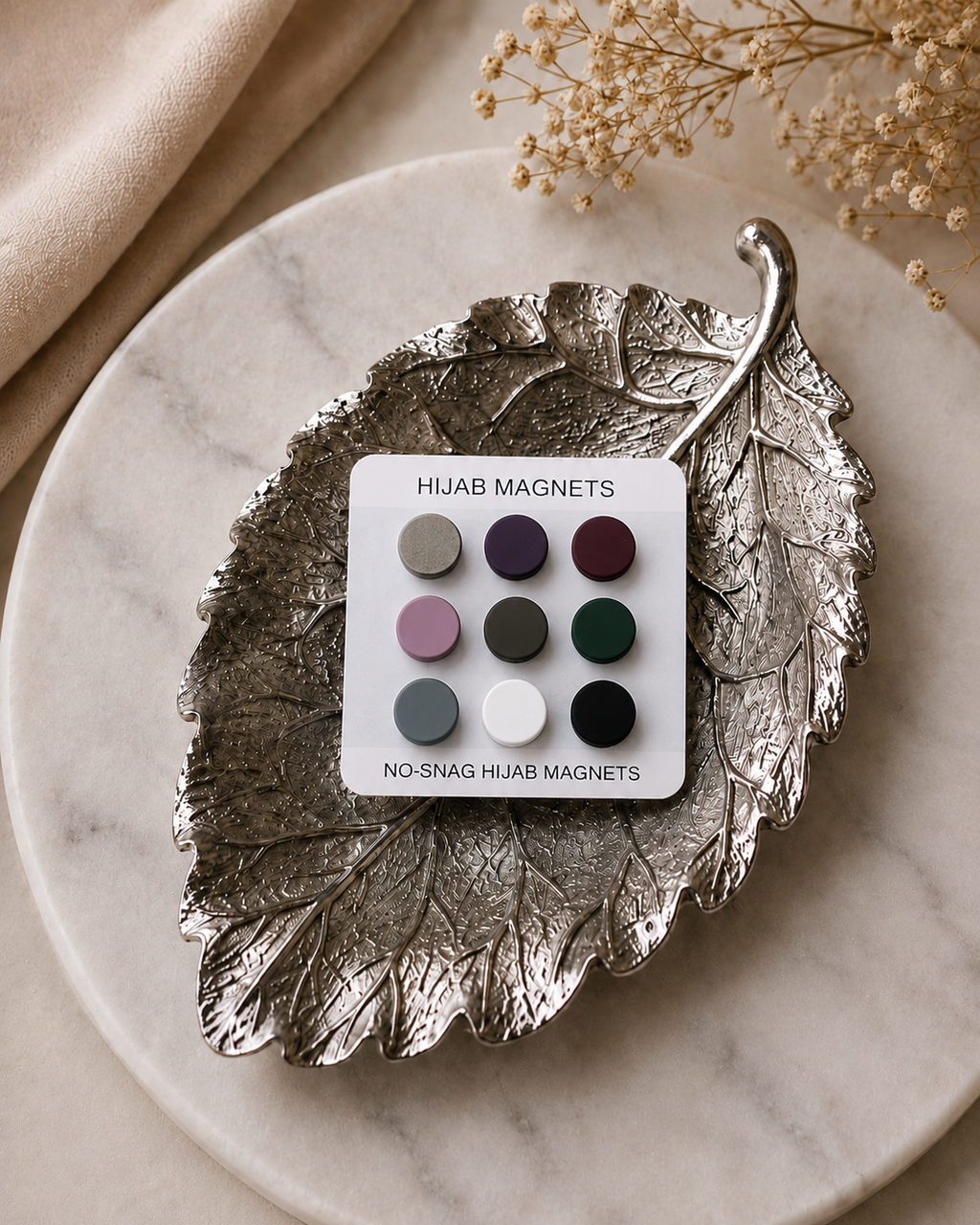 Premium Matte No-Snag Hijab Magnets – Strong Hold Magnetic Hijab Pins