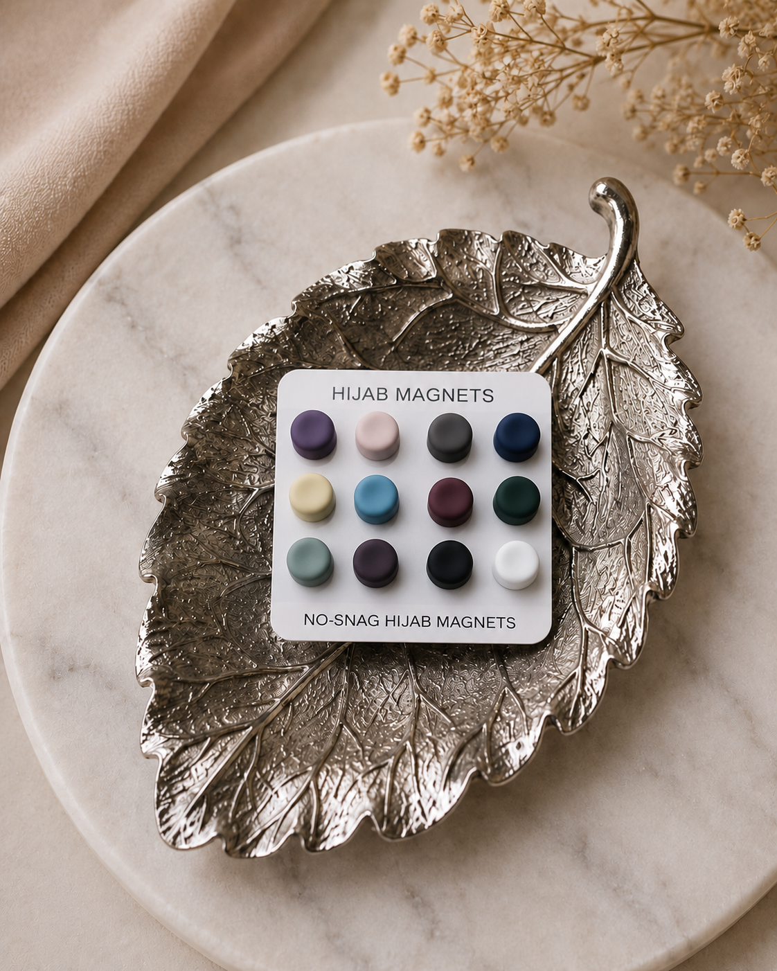 Premium Matte Hijab Magnets – No-Snag Magnetic Hijab Pins