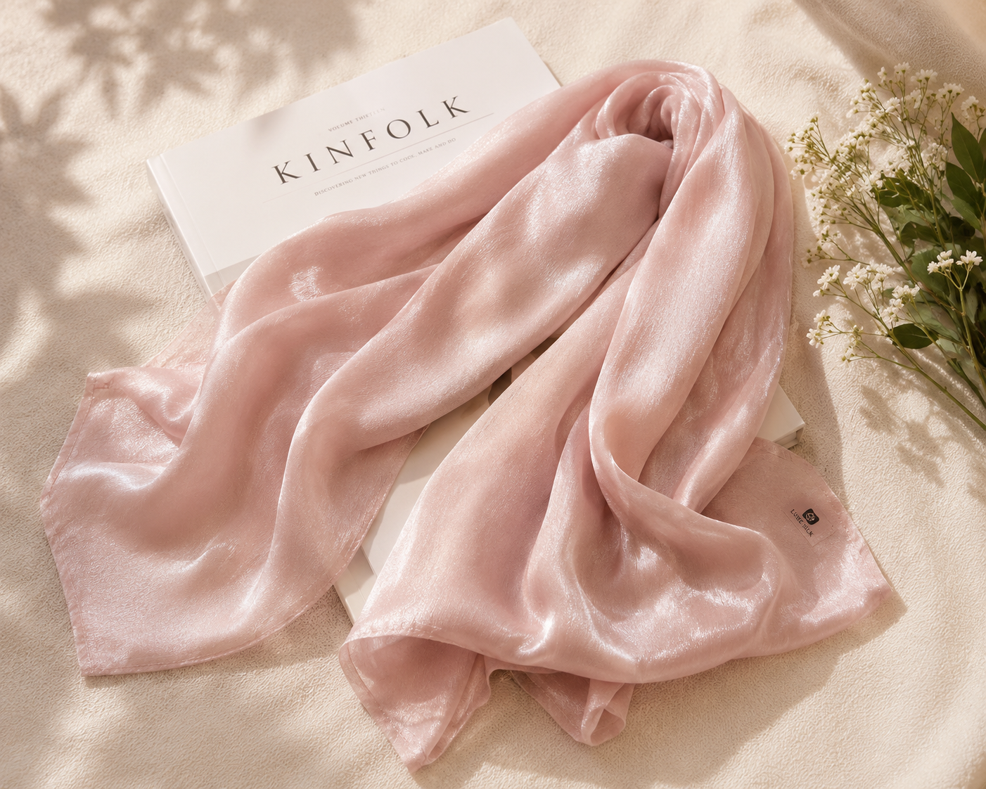 Luxe Silk Scarf - Blush Pink