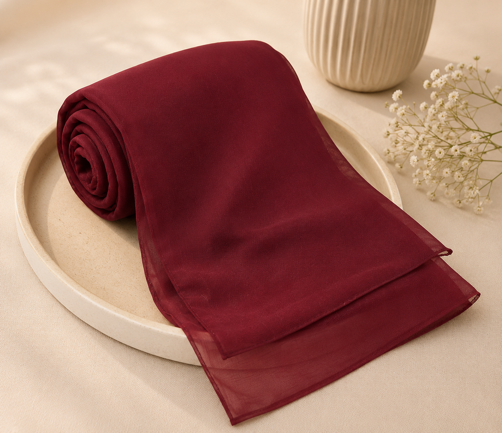 Chiffon Scarf - Maroon