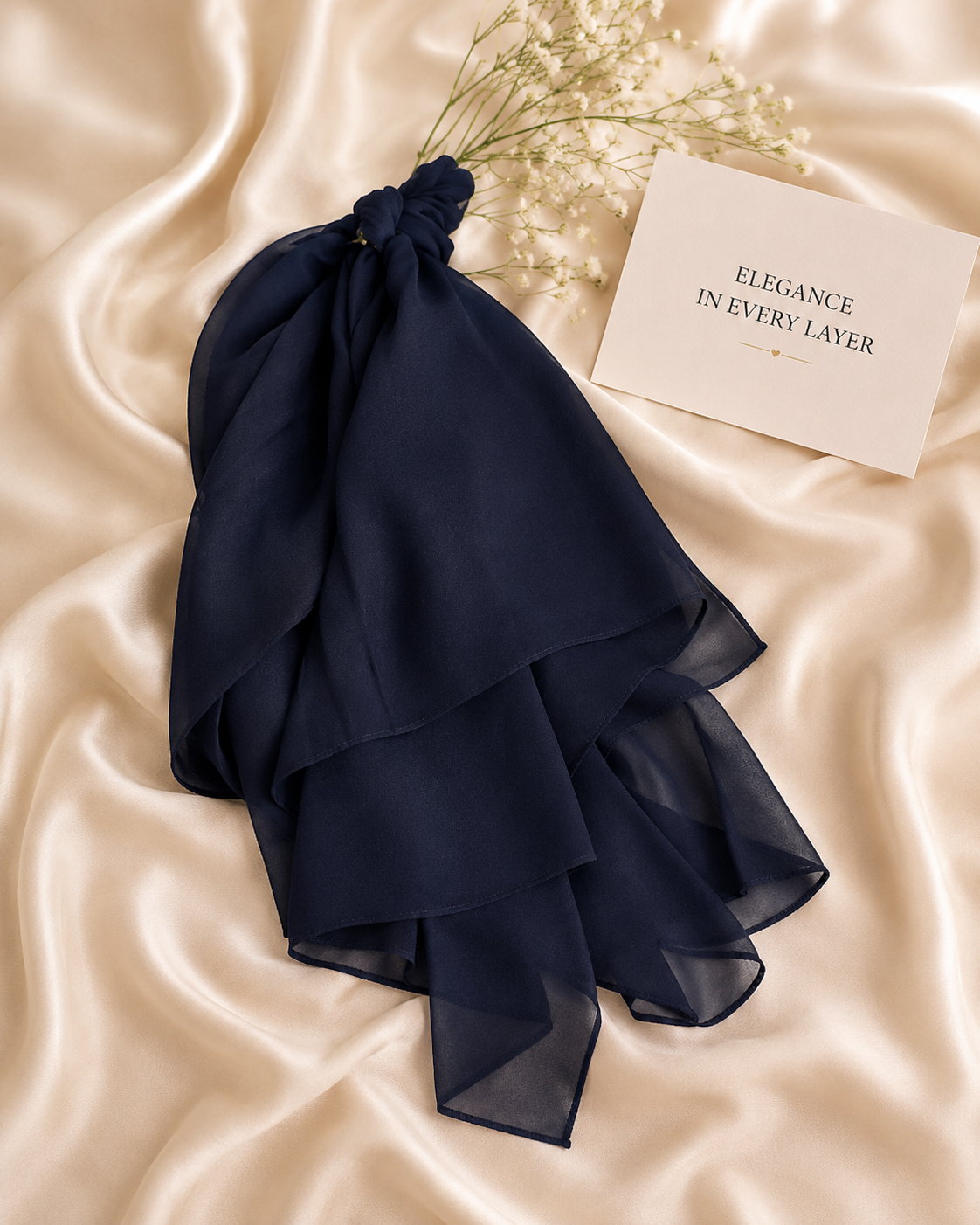 Chiffon Scarf - Navy Blue