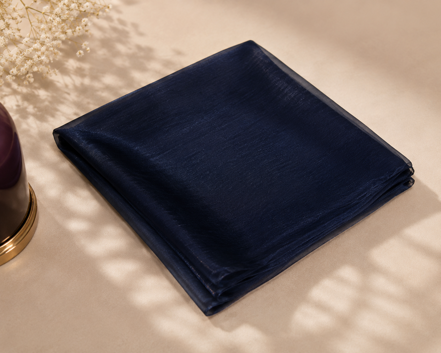Luxe Silk Scarf - Navy Blue