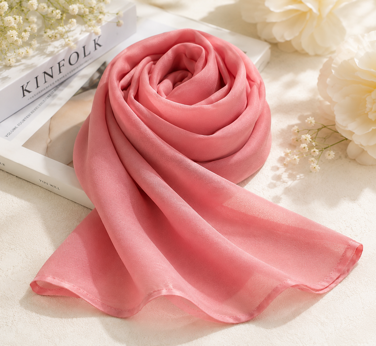 Chiffon Scarf - Pastel Pink