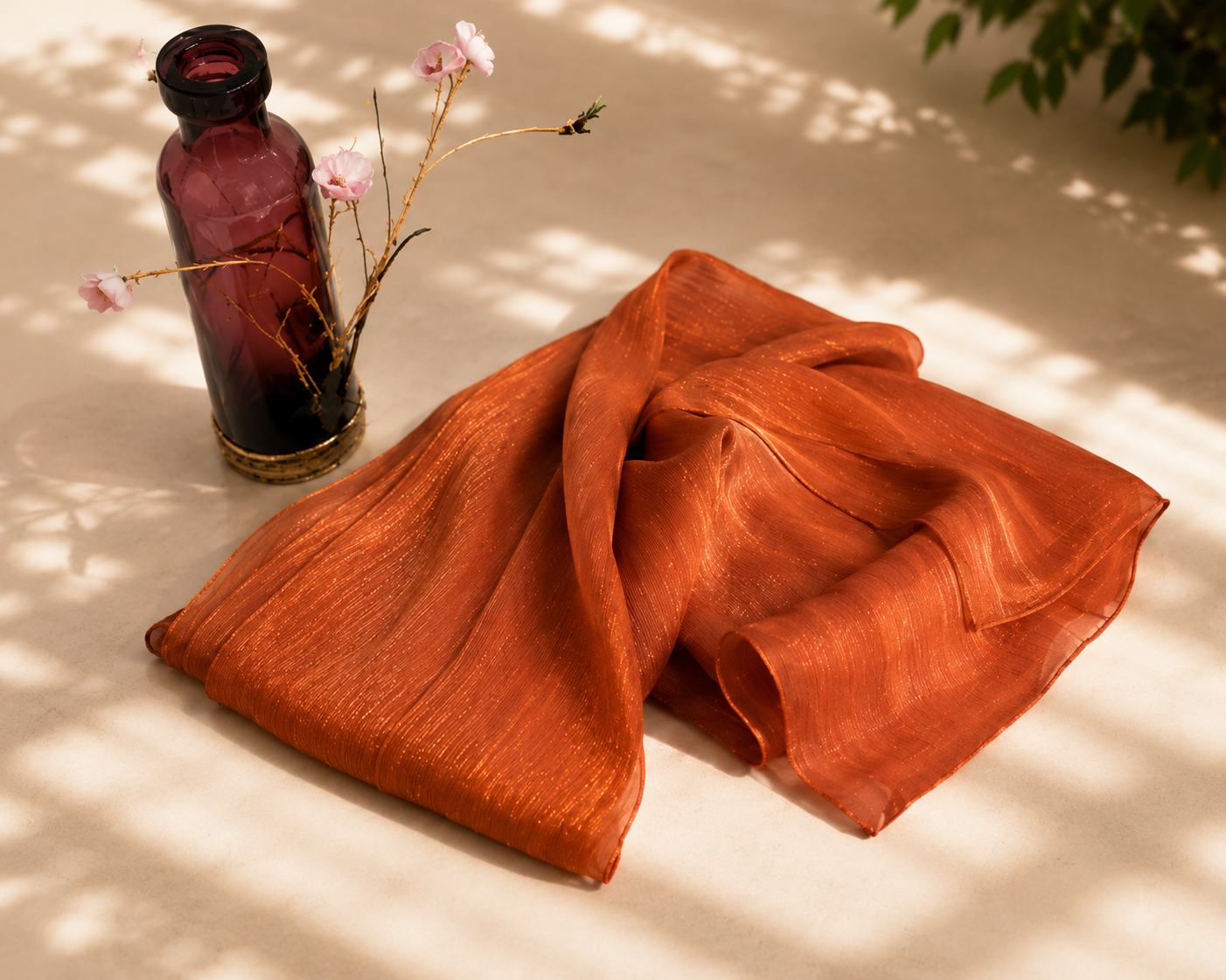 Luxe Silk Scarf - Burnt Copper