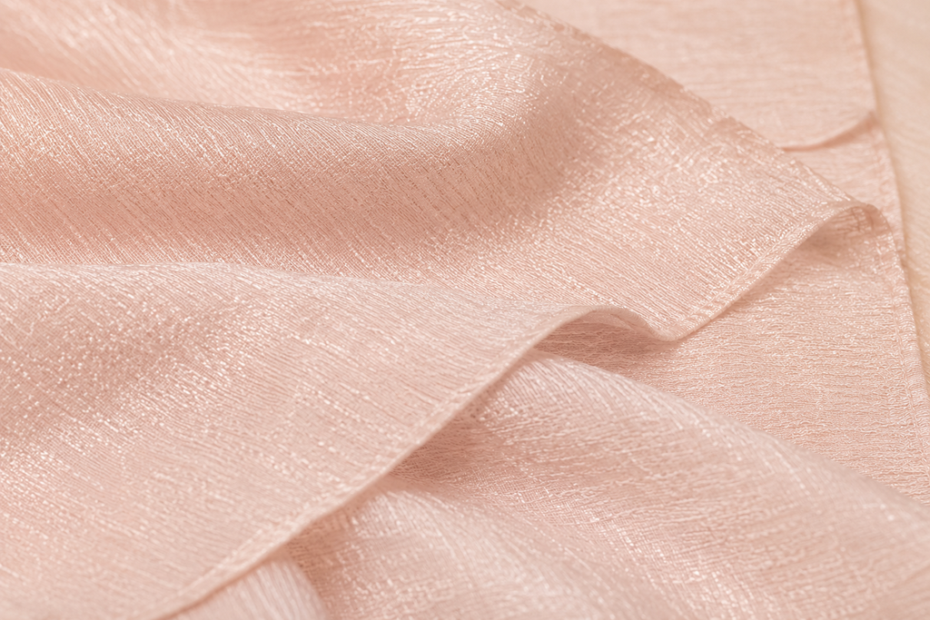 Luxe Shimmer Crinkle Silk Scarf – Fawn Gold