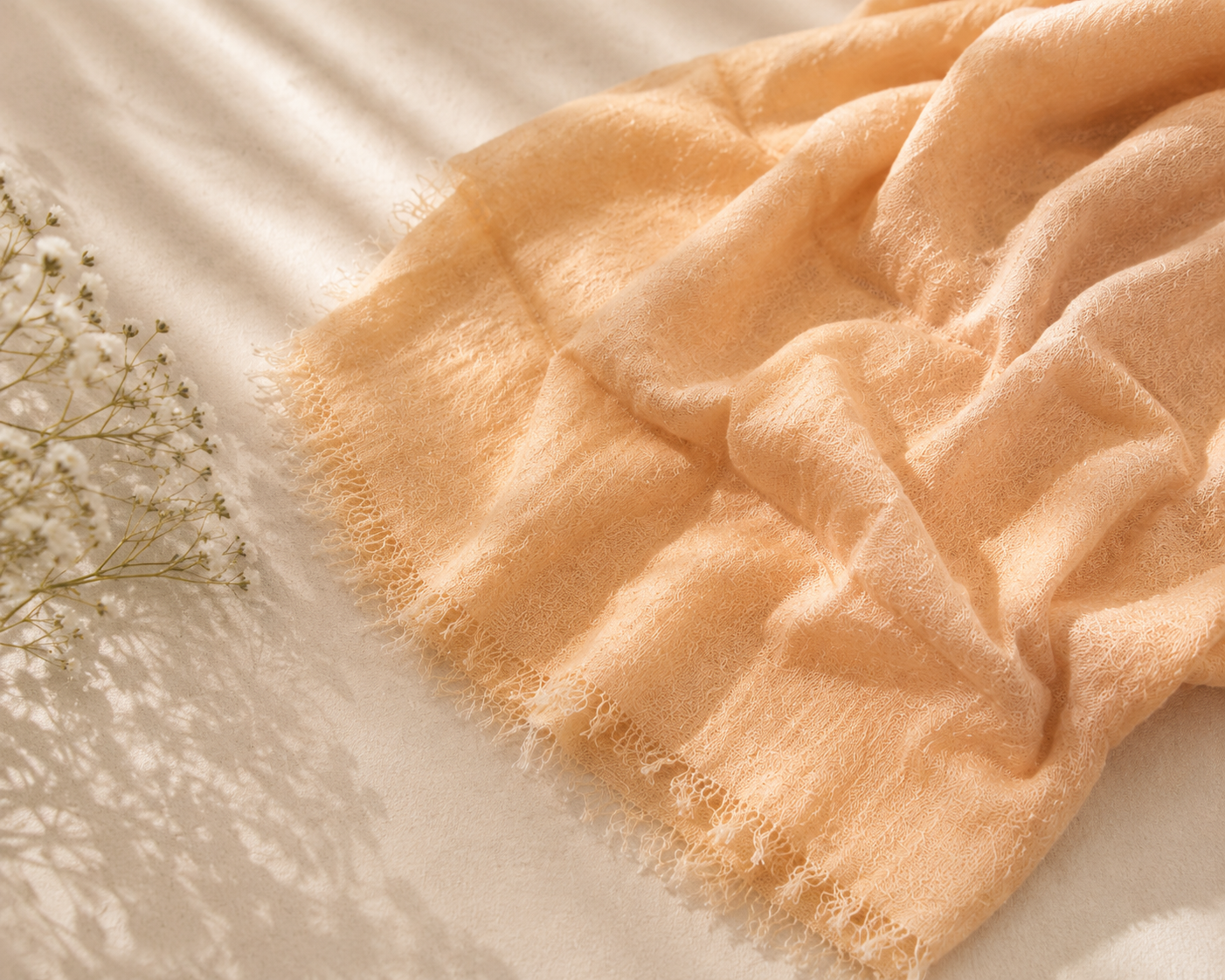 Crimps Hijab – Peach Fawn | Lightweight Textured Scarf