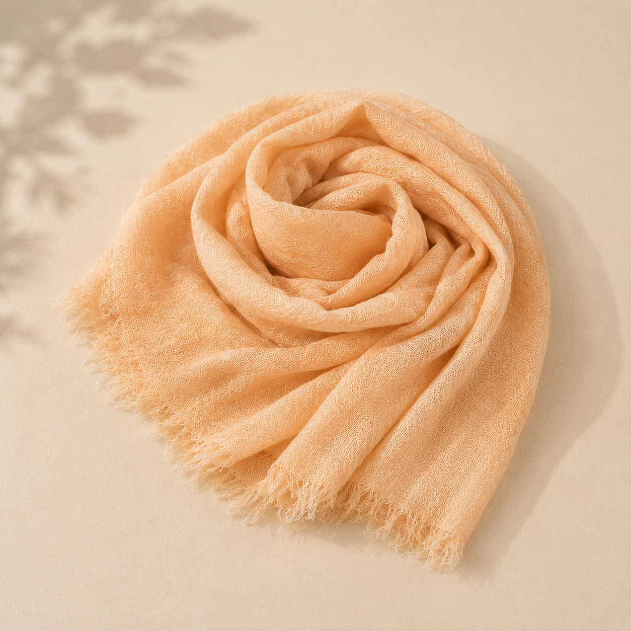 Crimps Hijab – Peach Fawn | Lightweight Textured Scarf