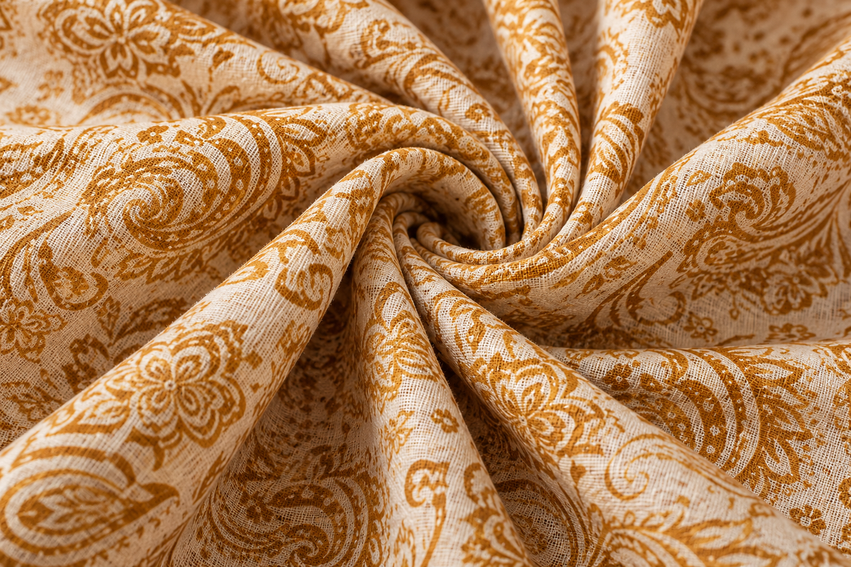 Turkish Textured Printed Lawn - Paisley Print