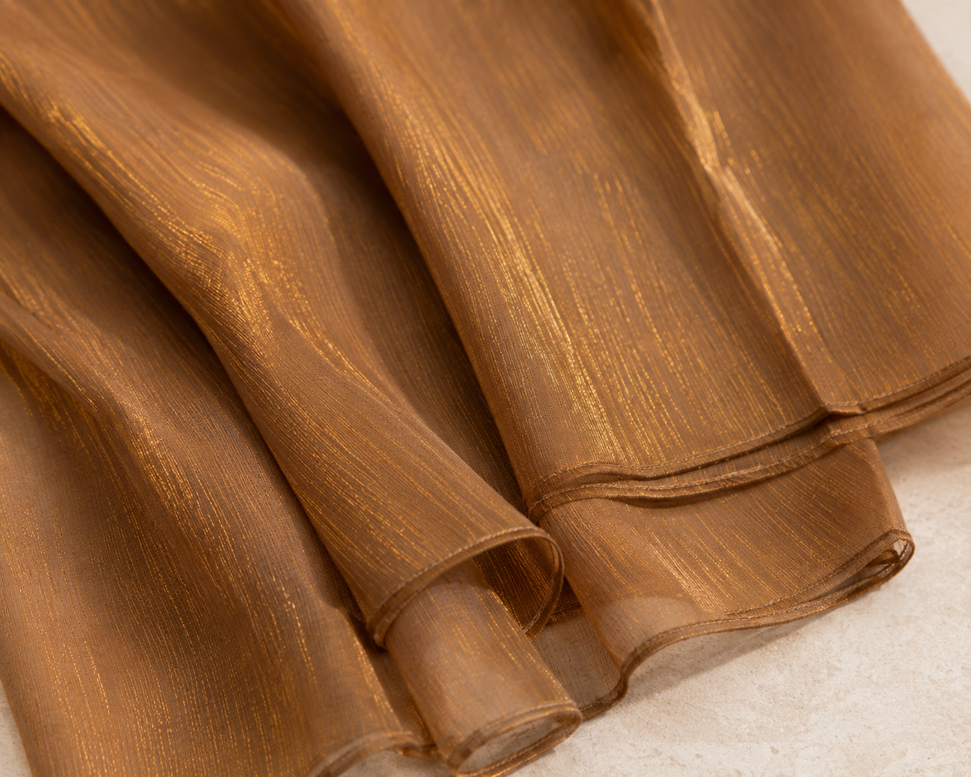 Luxe Silk Scarf - Caramel Brown