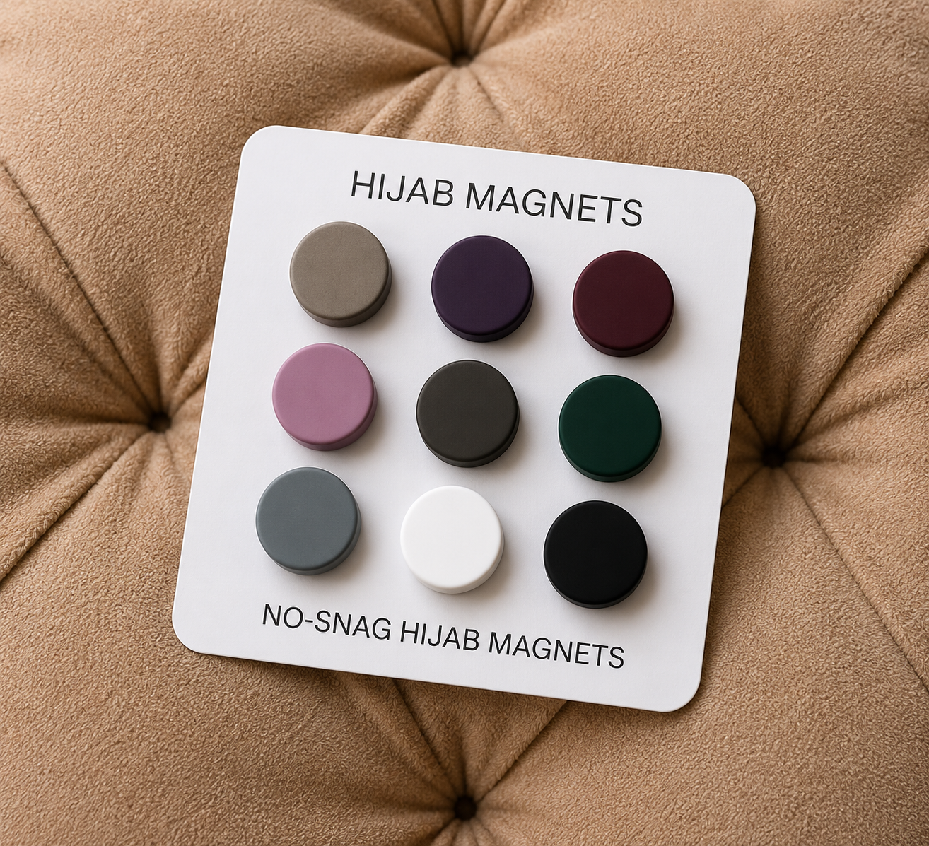 Premium Matte No-Snag Hijab Magnets – Strong Hold Magnetic Hijab Pins