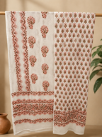 Ciyaab Hand Block Print Lawn 2 Piece suit in Ivory colorway