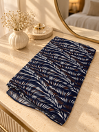Turkish Textured Printed Lawn - Tropical Leaf Print