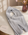 Luxe Silk Scarf - Pearl Silver