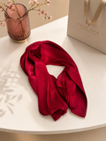 Luxe Silk Scarf - Deep Ruby Red