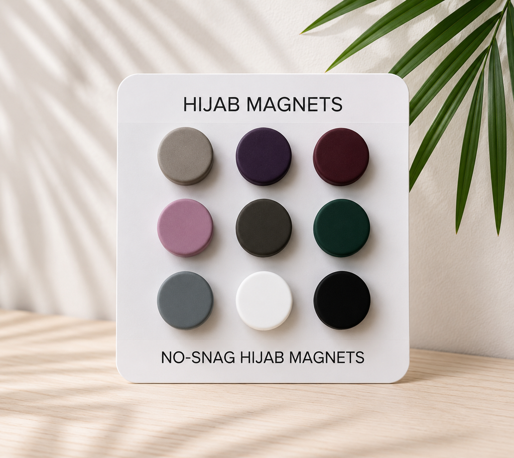 Premium Matte No-Snag Hijab Magnets – Strong Hold Magnetic Hijab Pins