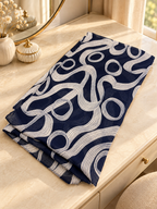 Turkish Textured Printed Lawn - Abstract Swirl Print