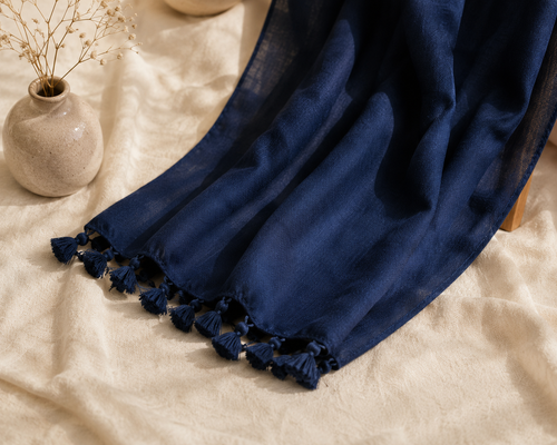Butter Lawn Hijab – Navy Blue | Soft & Lightweight