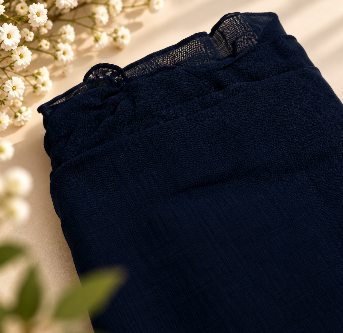 Butter Lawn Hijab Scarf – Navy Blue | Soft & Lightweight Ciyaab