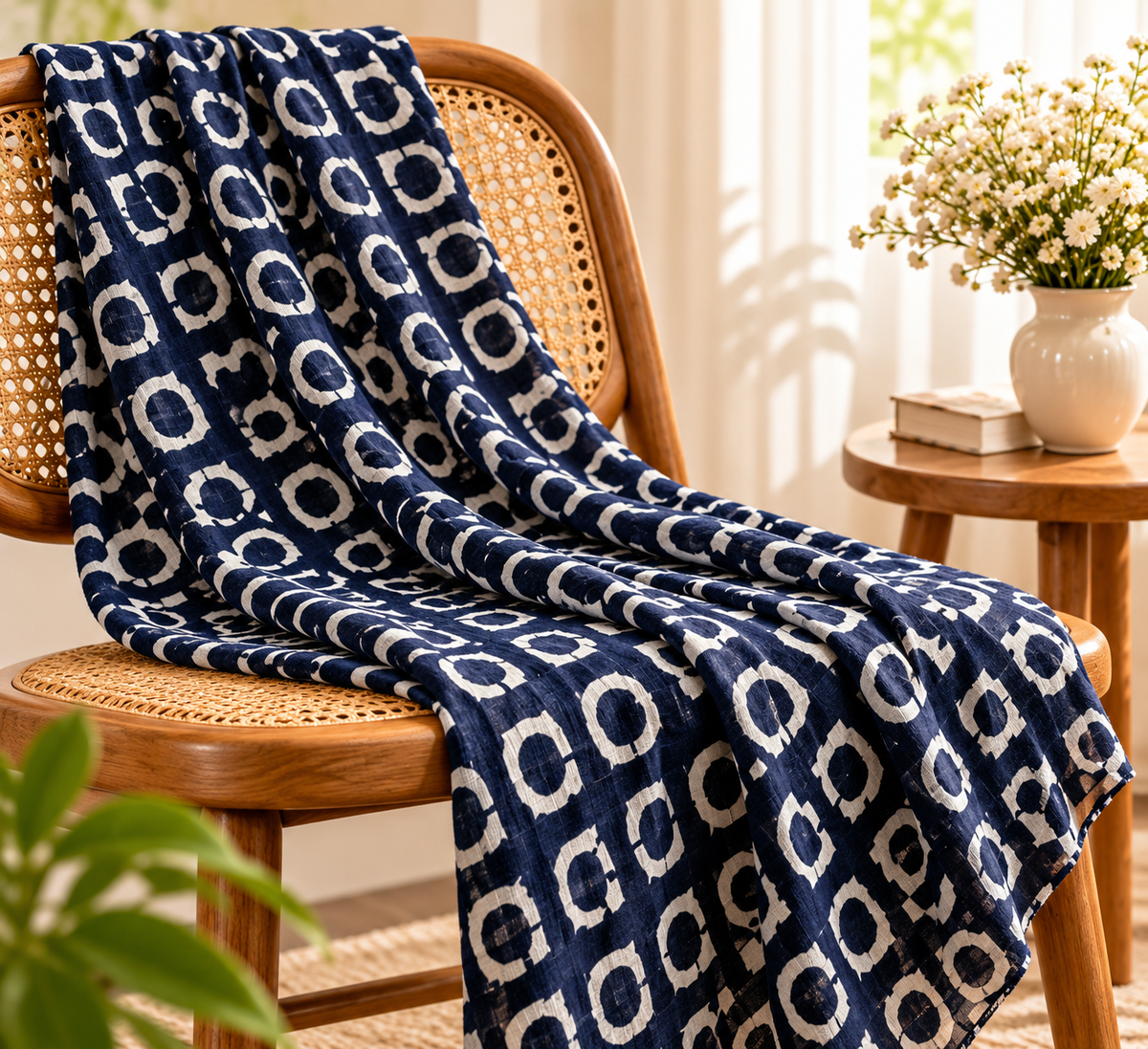 Turkish Textured Printed Lawn - Abstract Geometric Print
